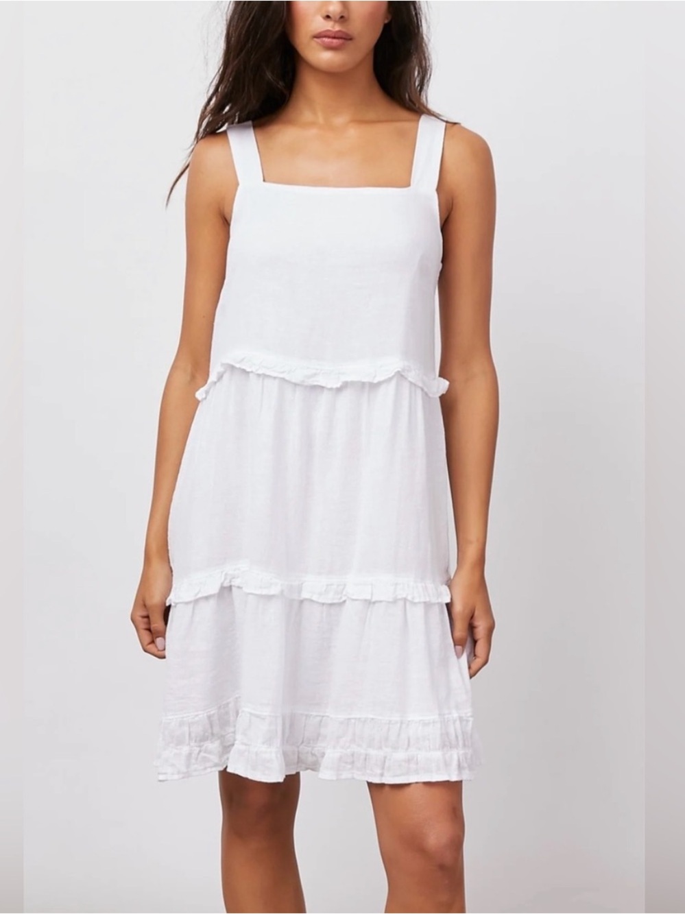 Rails White Tiered Linen Sun Dress. Small. Resort.
